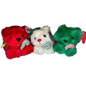 Swibco Puffkins Collection - Christmas bear stuffed animal/plush bundle